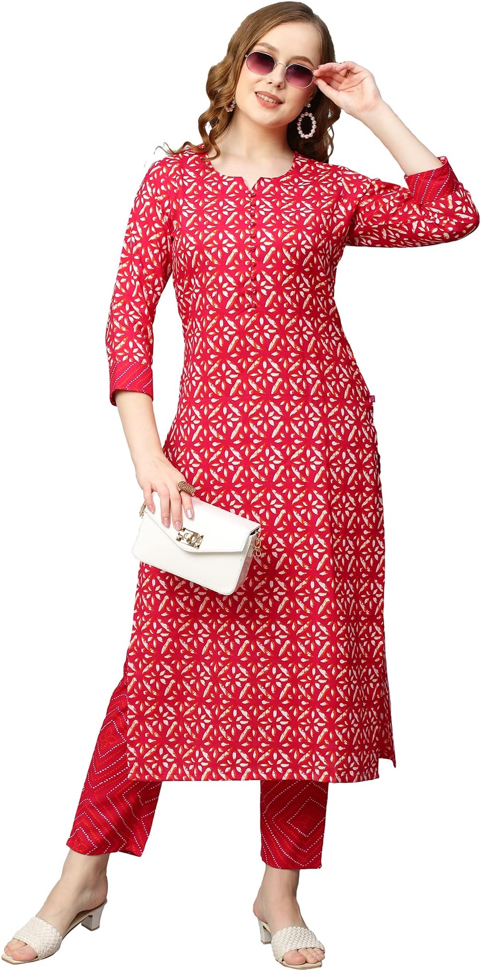 ANNI DESIGNER Women's Cotton Blend Kurta With Pant