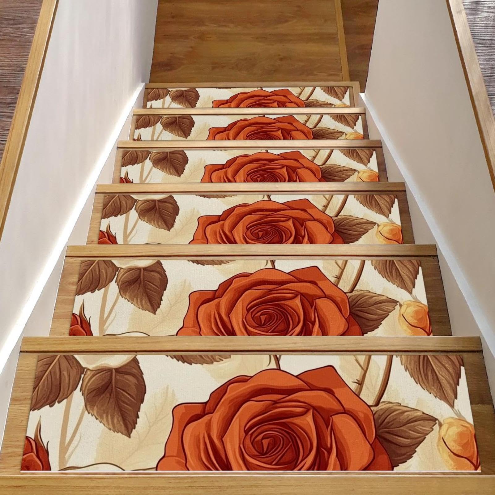 Alfombras para escaleras de madera lavables y autoadhesivas antideslizantes de 15 piezas