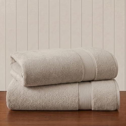 Madison Park Cotton Bath Sheet 2 Piece Oversized, 800GSM, 34" x 68" Natural | Long Staple, Highly Absorbent Towel for Bathroom, Durable Hotel Spa Quality Quick Dry, Lint Reducing, OEKO-TEX Certified - Natural - 2 Piece Bath Sheet Set