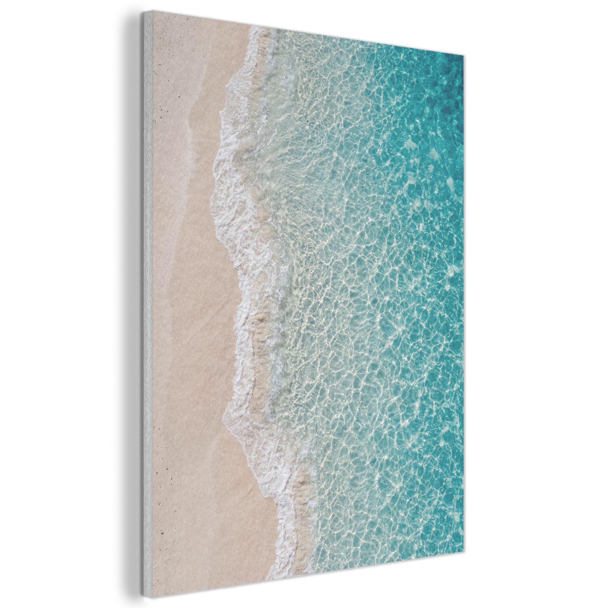 MuchoWow© Felt Panel 50x70 cm House Touch for Living Space Modern Visuals Decoration Wall Art Coastal - Sand - Blue