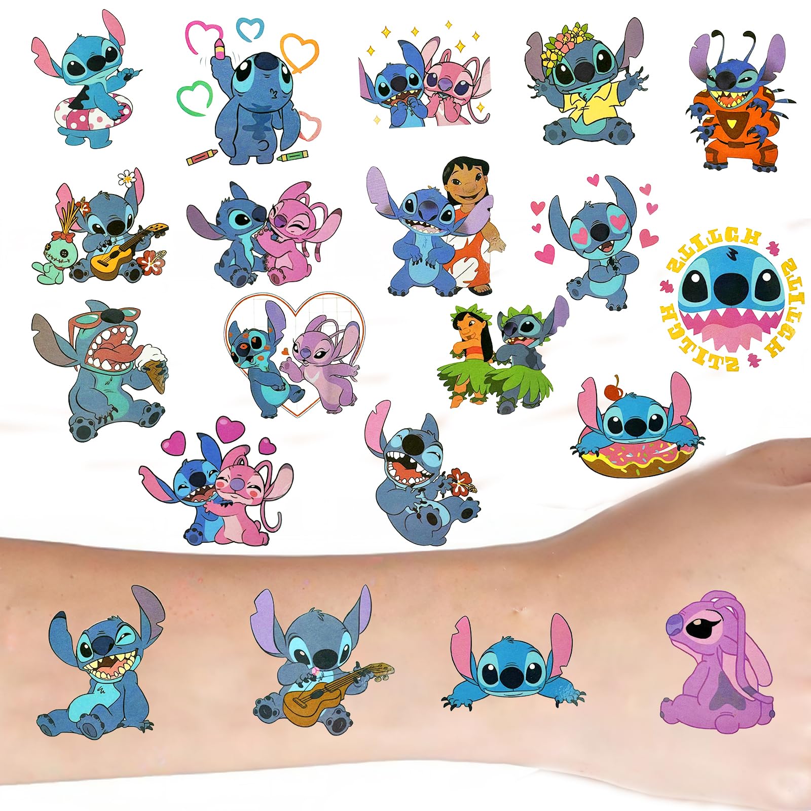 60Pcs Tattoos, Party Favors Gifts for Kids Boys Girls,Removable Tattoo Stickers Goodie Bags for Birthday Decorations Colorful-60Pcs