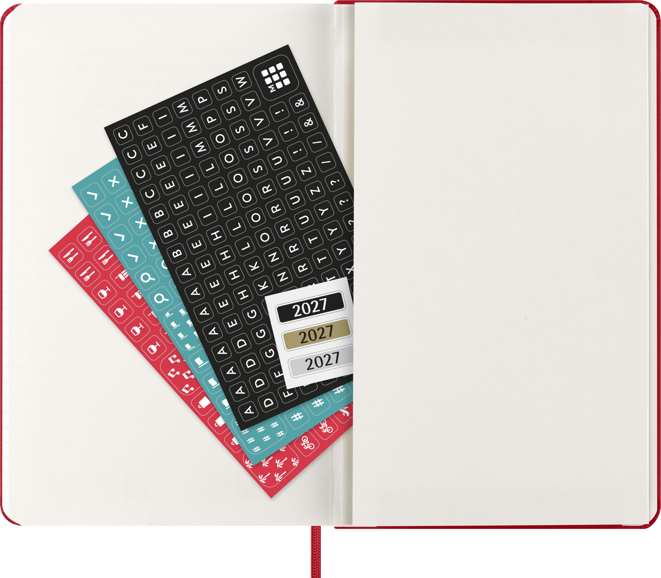 Moleskine Agenda Semanal 2027, Agenda de 12 Meses con Espacio para Notas, Tapa Dura y Cierre Elástico, Formato L 13x21 Cm, Color Rojo Escarlata