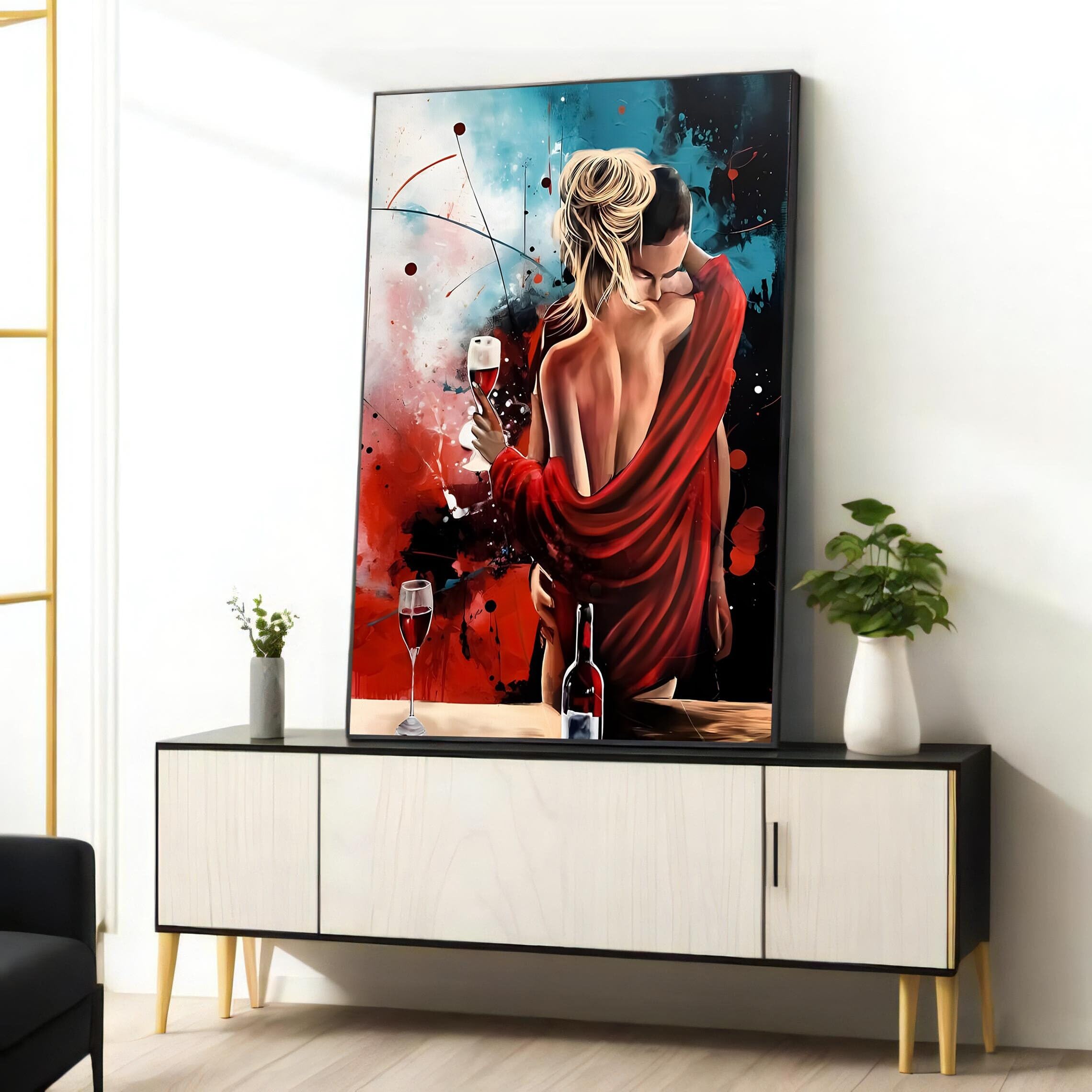 Tableau sur toile couple romantique, le cadeau vintage idéal pour la maison - 8