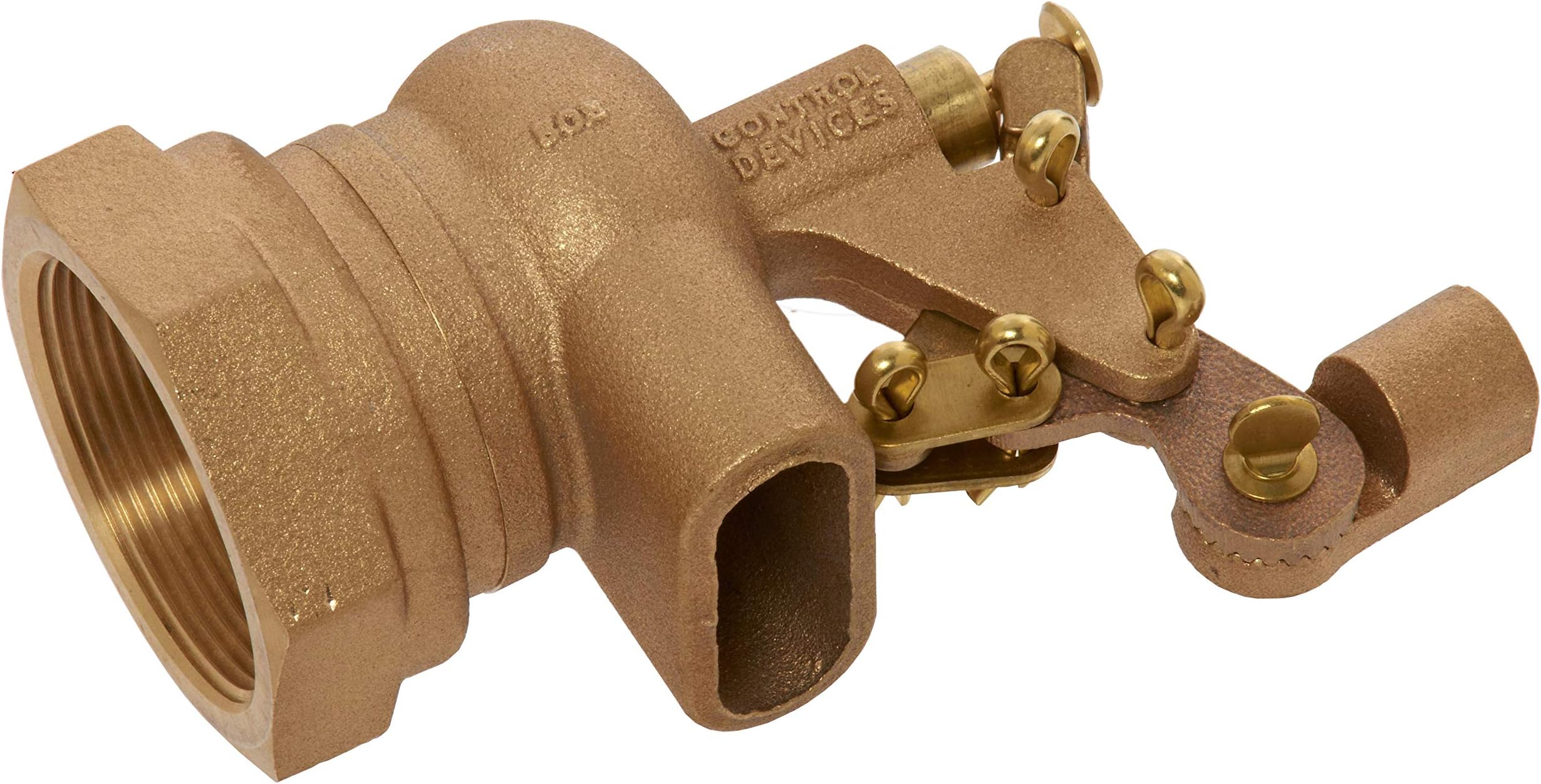 Robert Manufacturing R610 Series Bob Red Brass Float Valve with Compound Operating Lever, 2" NPT Female Inlet x Free Flow Outlet, 180 gpm at 85 psi Pressure - R610-2
