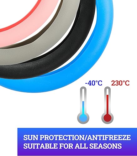 Miniatura 6 de Zlirfy Funda universal de silicona suave para volante, antideslizante, funda transpirable de gran agarre para volante, protector de volante de 13 a