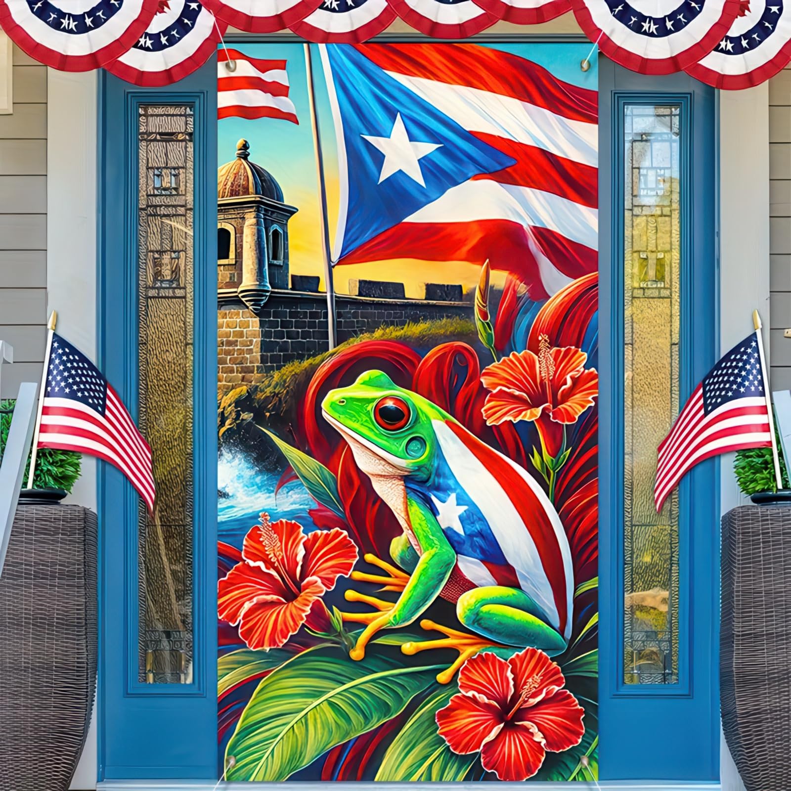 Amazon.com: BlissYard Door Cover Puerto Rico Coqui Frog 35x71 Inch