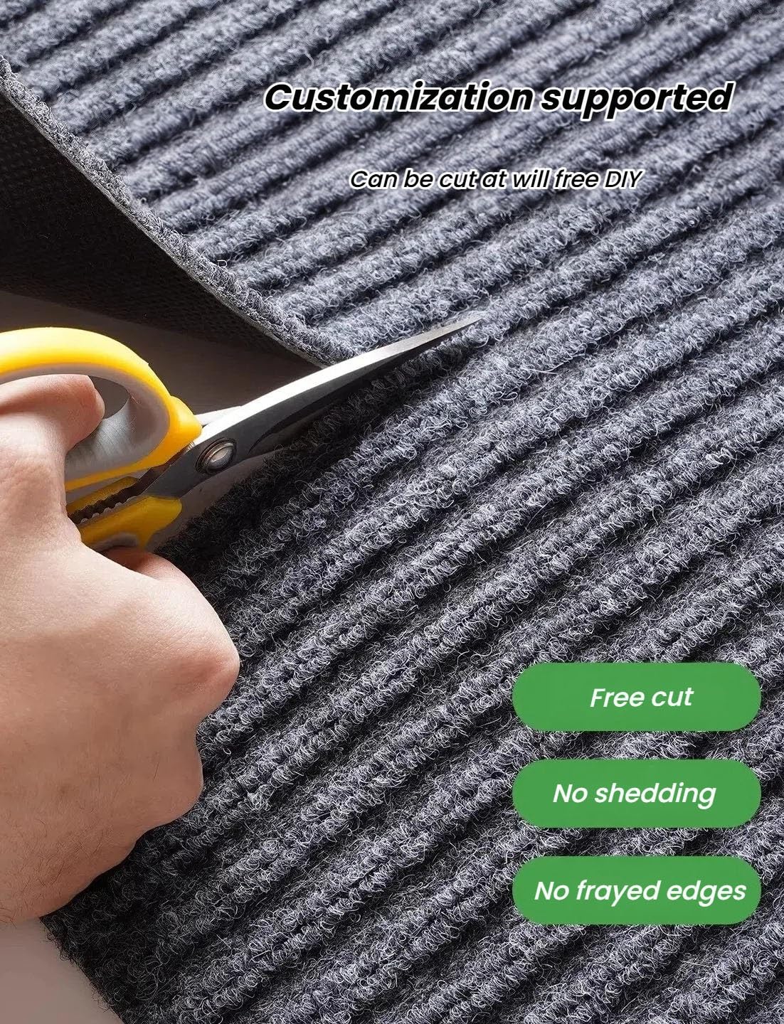 Tapis lavable avec dos en caoutchouc antidérapant pour la maison, la salle de sport, le salon, la chambre à coucher