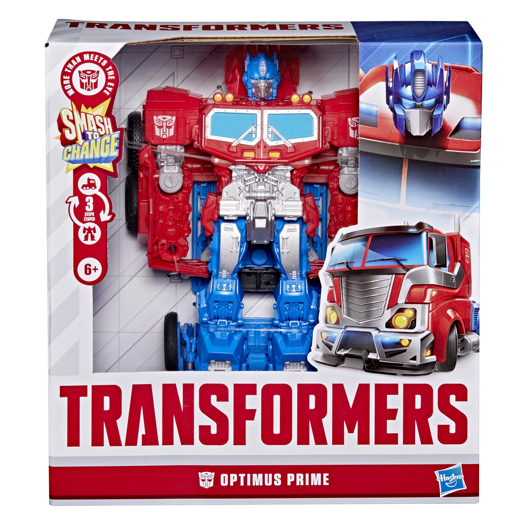 Transformers Smash Changers Optimus Prime Action-Figur, lässt Sich vom Roboterspielzeug in einen Truck verwandeln, ab 6 Jahren