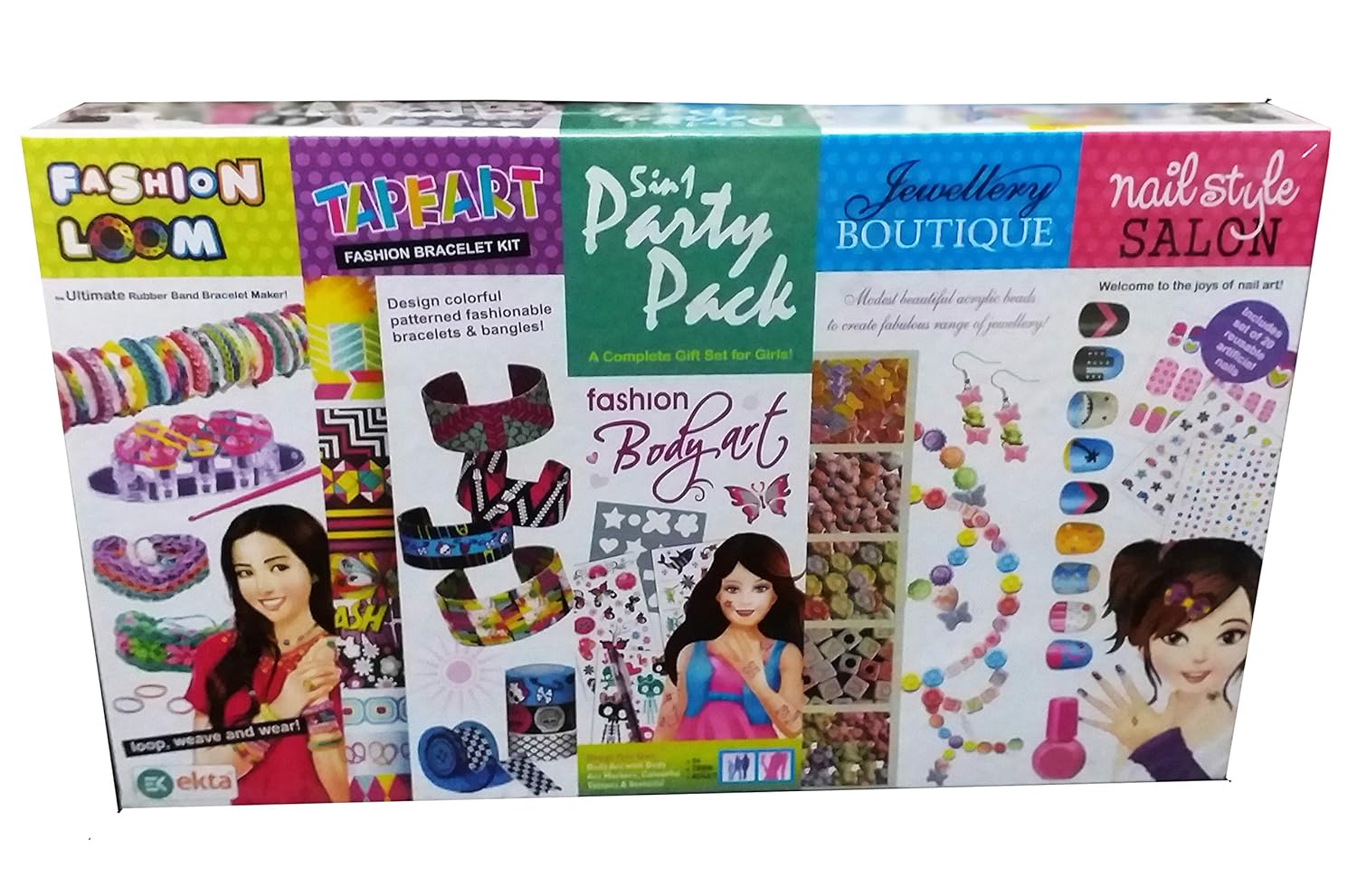 artbox 5 in 1 jewellery making party pack gift set for girls Multi