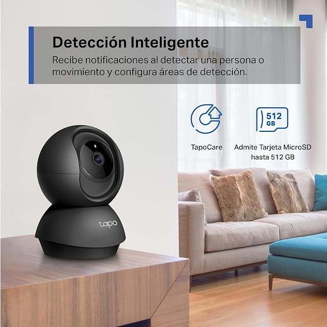 Foto 7 de 7 de Tapo C211 - Cámara vigilancia WiFi Interior, 2K, 360°, Detección IA, Negro