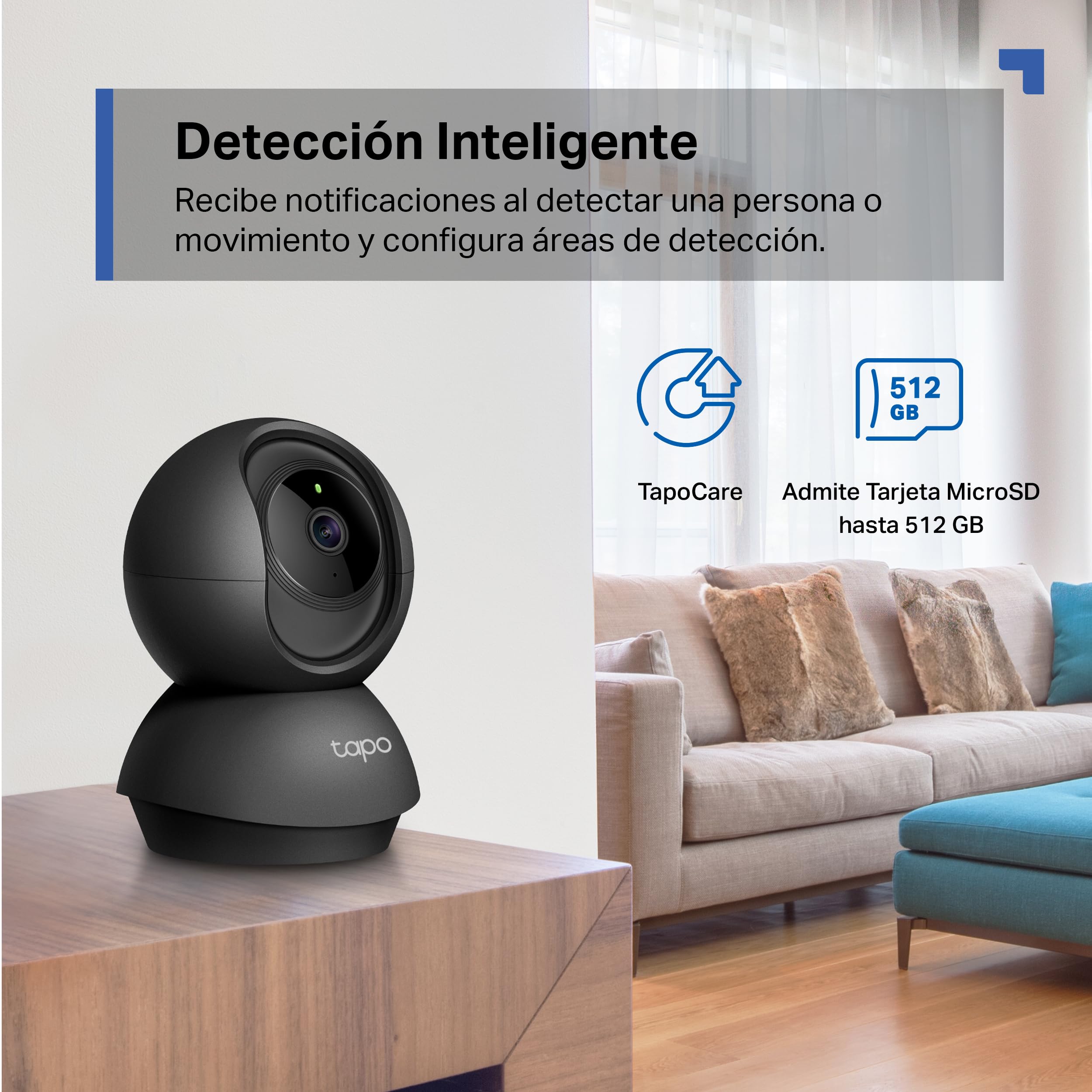 Tapo C211-2K Pan/Tilt Cámara de Seguridad Interior para Monitor de bebé-cámara de Mascotas-Detección de Movimiento y Seguimiento-Funciona con Alexa y Google,Admite Tarjeta SD hasta 512 GB
