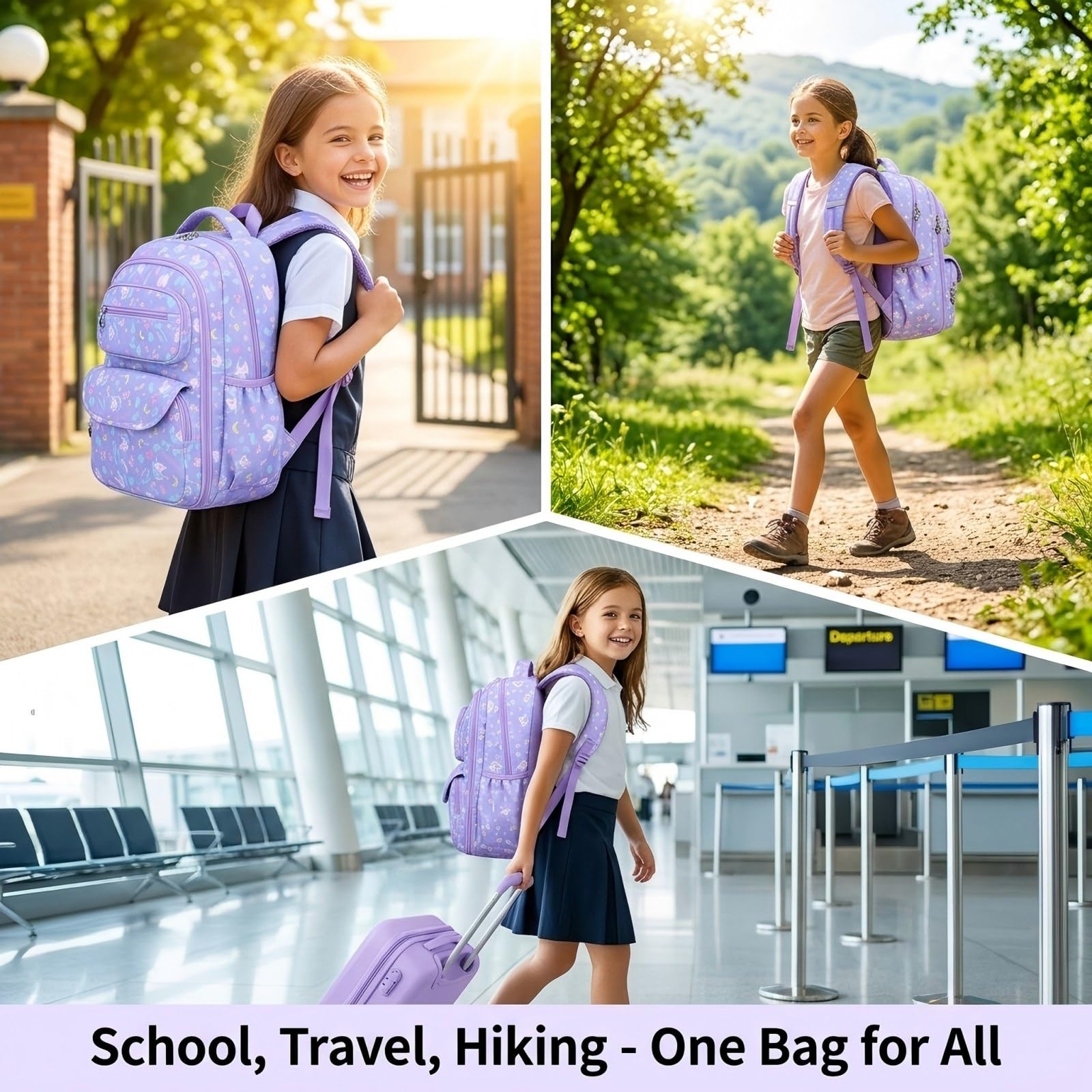 Mochilas Escolares Niña Niño Gran Capacidad Mochila Escolar para 7-12 Años Mochila Infantil Impermeable Multicompartimento Cómodo y Transpirable Mochilas Primaria