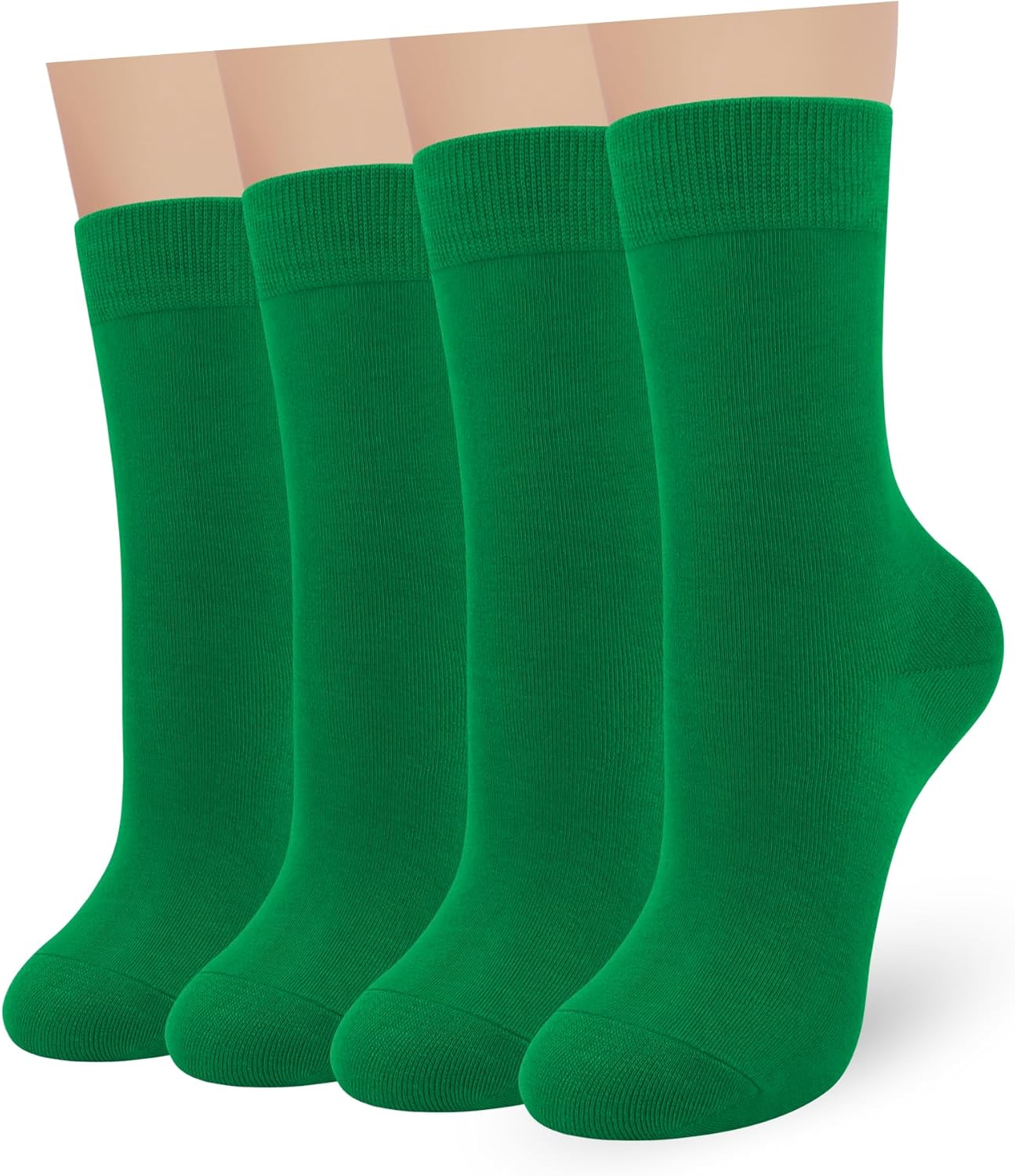 Womens Combed Cotton Color Thin socks Viscose- Breathable Soft Crew Casual Socks Comfort Gift 4 Pairs