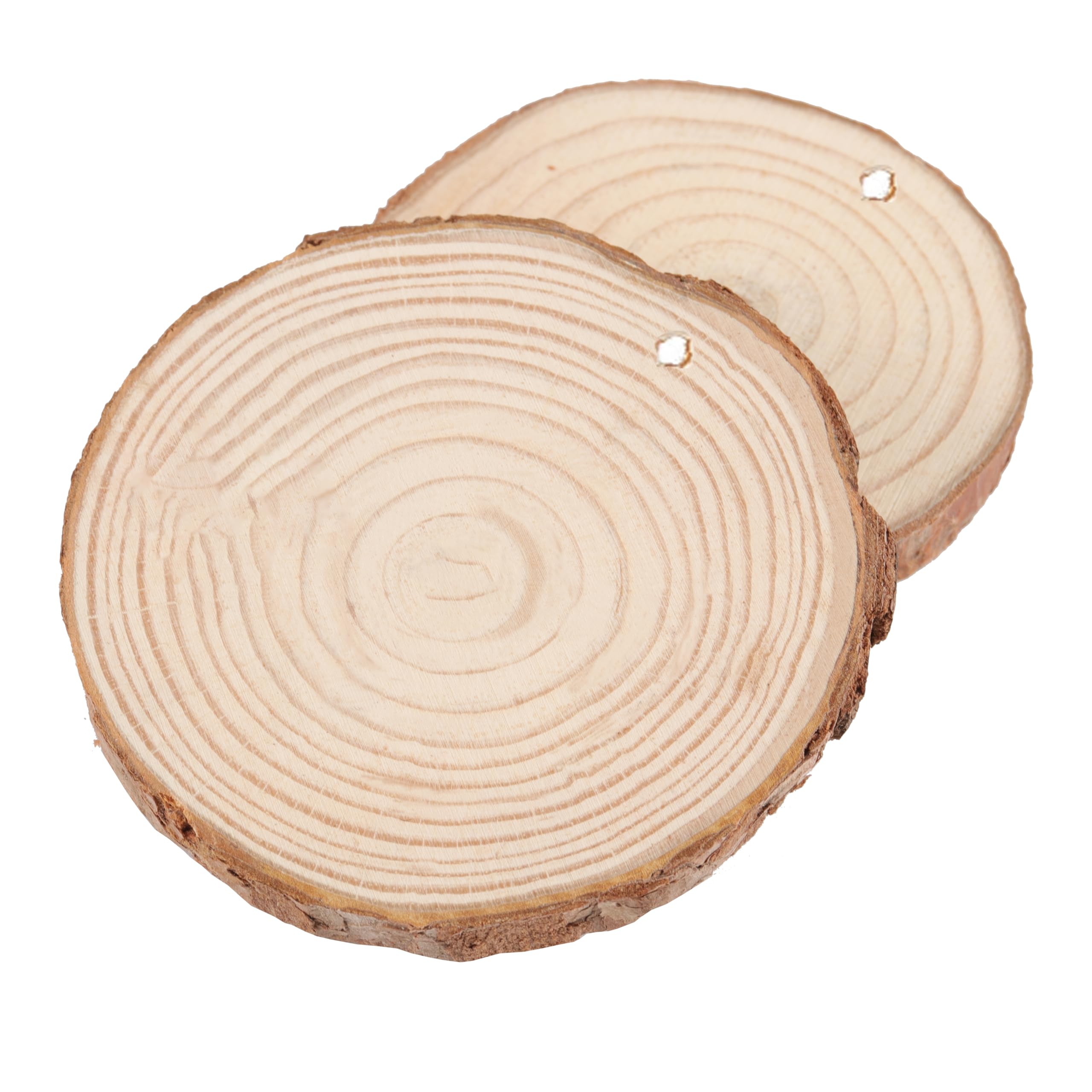 ZOENHOU 60 PCS 7-8cm Wood Slices with Drilled Holes - Image 3