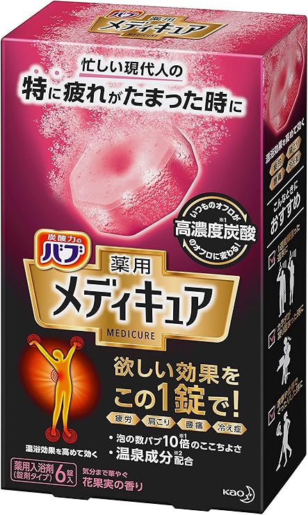 Amazon バブ メディキュア 花果実の香り 6錠入 高濃度 炭酸 温泉成分 泡の数バブの10倍 バブ 炭酸入浴剤 通販
