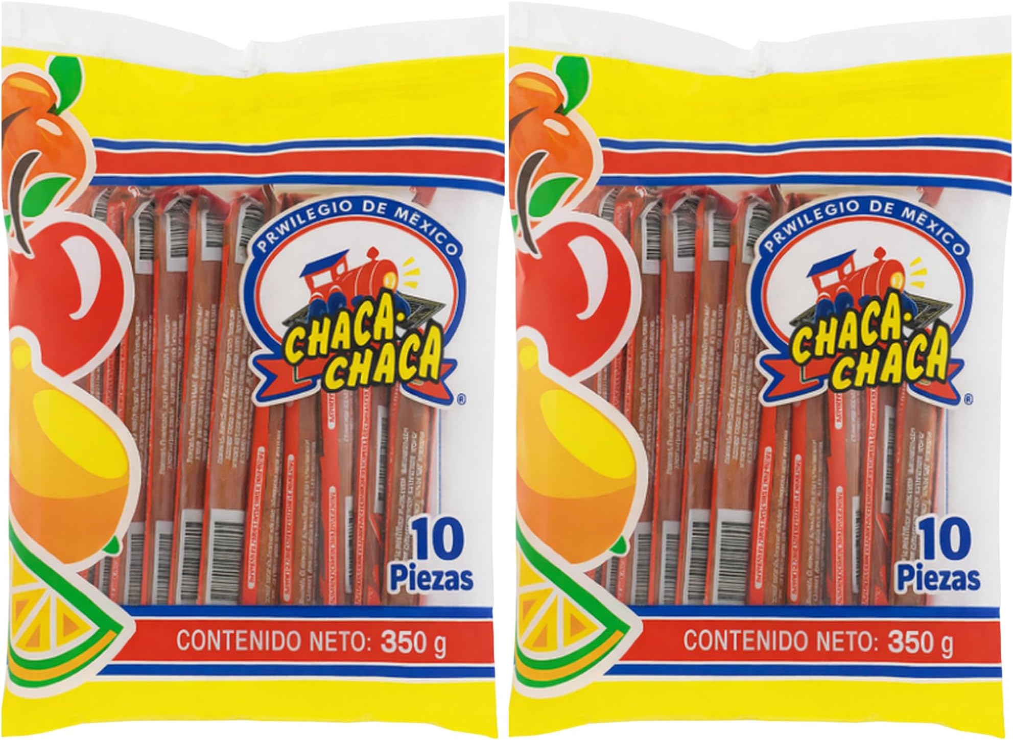 Chaca-Chaca Tamarindo De Frutas - Sal Y Chile Tamarind Mexican Candy, Dulces Mexicanos, 20 Pcs Pack 2 - Authentic Tamarind Candy