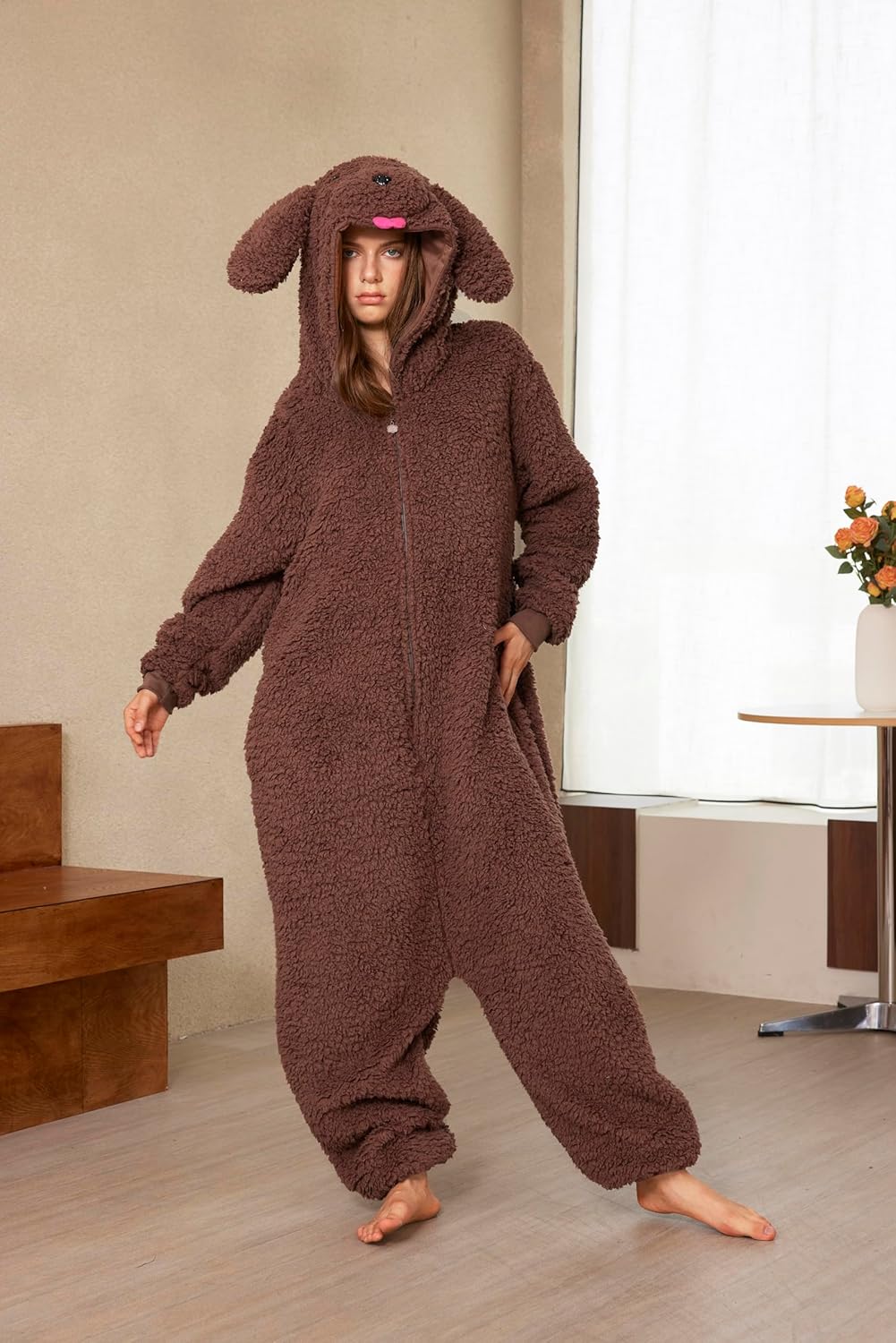 Unisex Animal Poodle Puppy Dog Costume Onesie Pajamas Halloween Costume Christmas Pajamas Gifts for Women & Men - Image 2