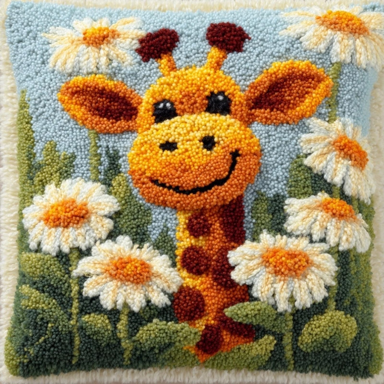 AxiangziK Latch Hook Cushion Kits for Adults,Flowers and Giraffes