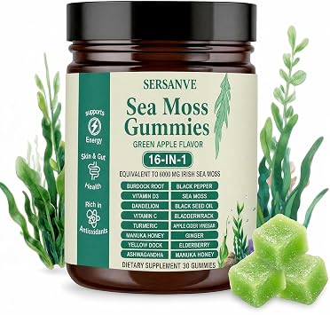 Sea Moss Gummies 16-in-1 with Black Seed Oil, Ashwagandha & Vitamins C, D3
