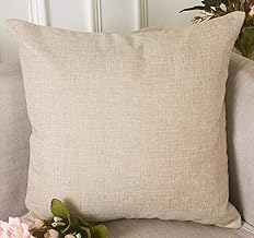 Khooti Fabric Cushion Cover, 16x16 inches, Light Linen