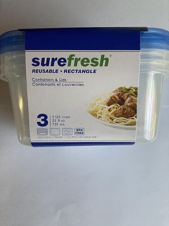 Sure Fresh Reusable and Rectangle Containers and Lids