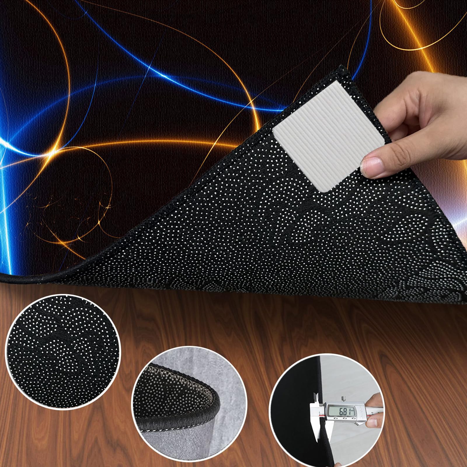 Tappeto per Batteria Acustica, Tappeti per Tamburi, 230 x 200 cm Tappeto Insonorizzato per Batterie, Tappetino a Tamburo per Elettroniche Rullante Snare Drum Grancassa Strumenti Musicali
