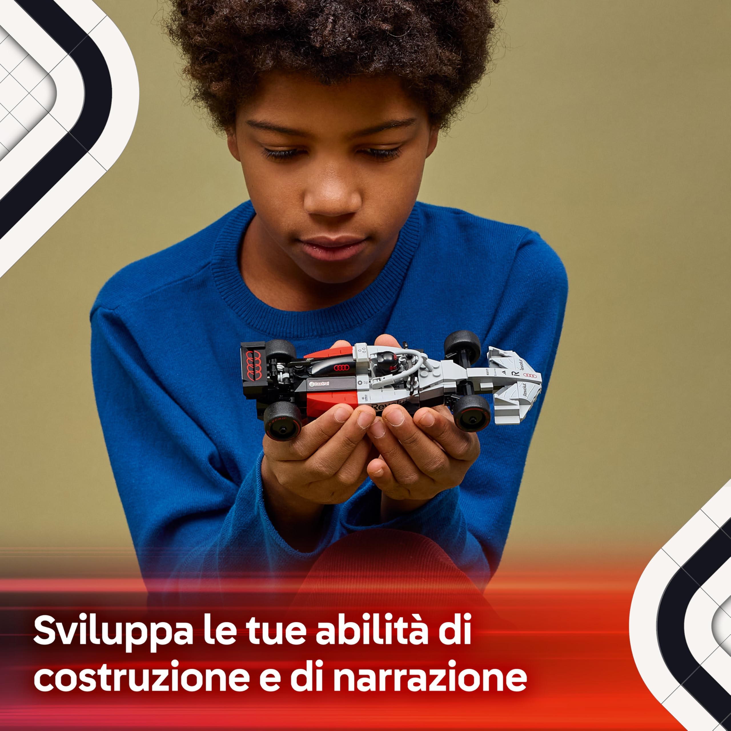 LEGO Speed Champions Auto da Corsa Audi Revolut F1 Team R26 Giocattolo - Kit Modellismo con Minifigure del Pilota da Collezione - Regalo per Bambini da 10 Anni in su e per i Fan dei Motorsport - 77259