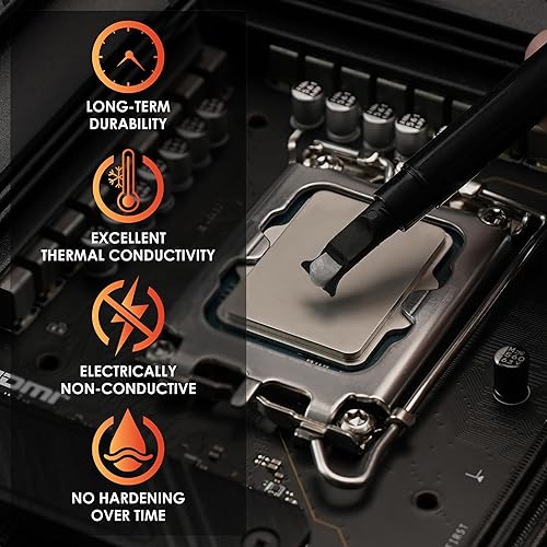 Miniatura 2 de Thermal Grizzly Hydronaut - Pasta térmica conductora de alto rendimiento, 0.92 oz/0.3 fl oz, ideal para refrigeración por aire y agua, CPU, GPU,