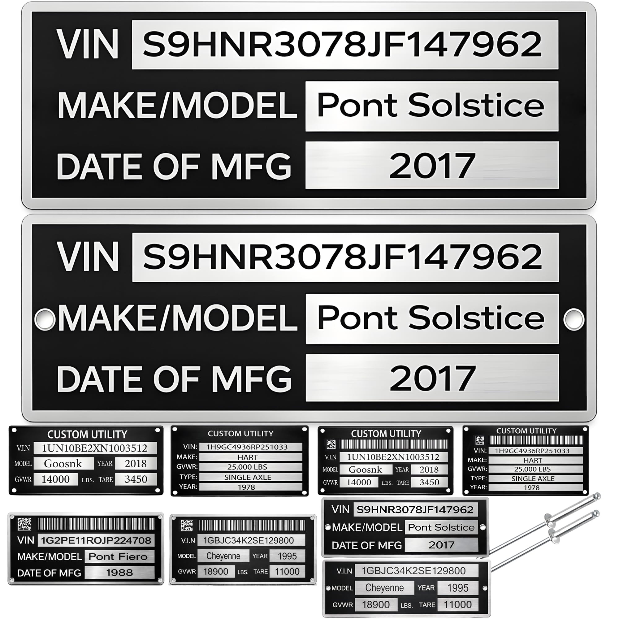 3-6 Days Delivery - TYRINHAI Custom Engraved Aluminum ID Plate