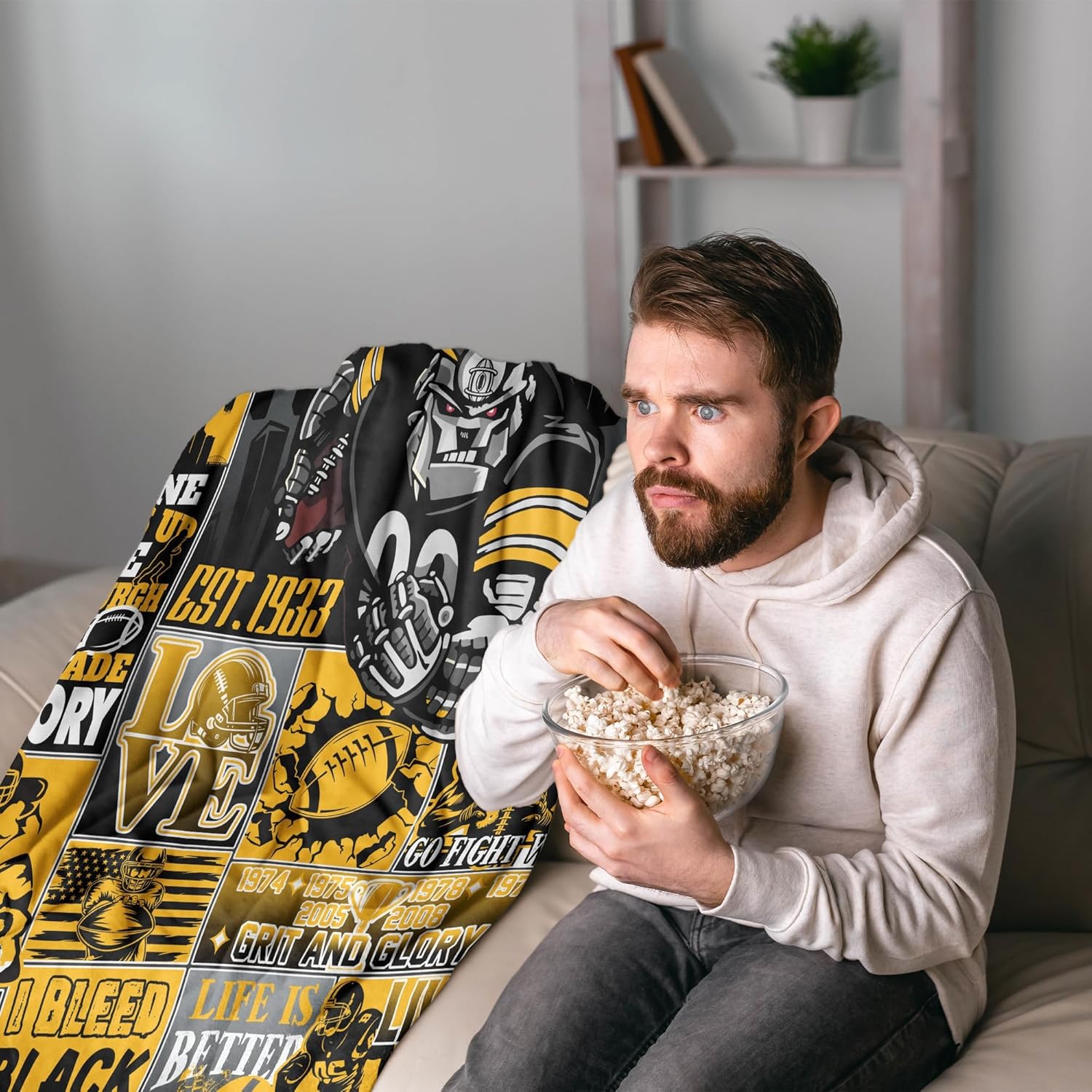 Football Fans Gifts for Pittsburgh, Blanket for Pittsburgh, Football Gifts for Men Women, Cooling Blankets for Hot Sleepers 60"x50" - Image 3