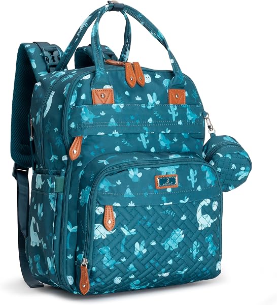 The BabbleRoo changing bag backpack offers a gender-neutral design with practical external features.