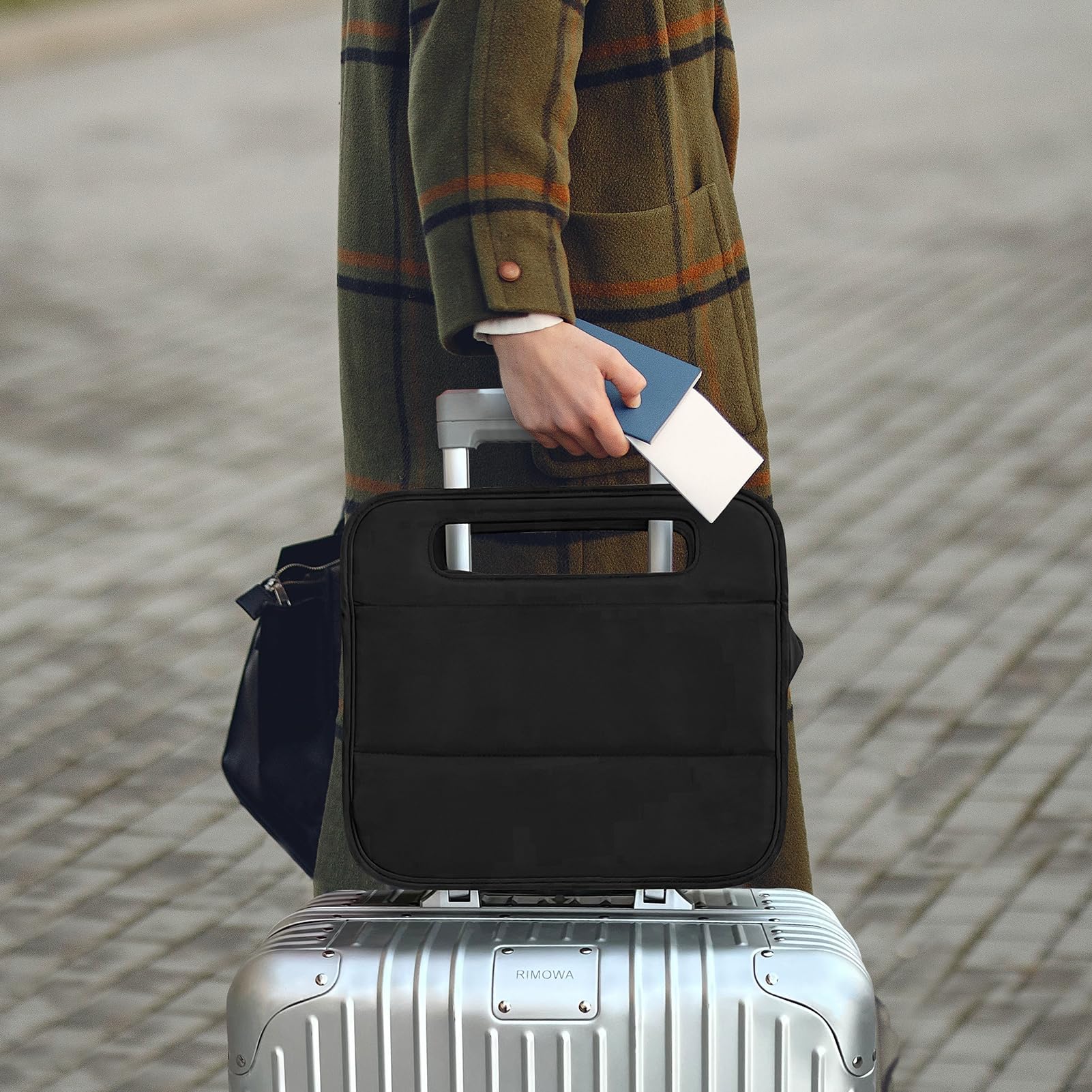CONTAIL 33 cm 3 l organizer podróżny 4 w 1, torebka dla małych firm, uchwyt na napoje, uchwyt na tablet na telefon, przechowywanie akcesoriów na lotnisku