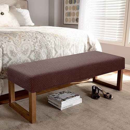 Miniatura 8 de YISUN Funda para banco de comedor, fundas elásticas resistentes al desgaste, fundas antideslizantes y extraíbles para sala de estar, dormitorio,