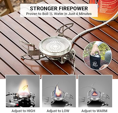 Miniatura 5 de Bulin Estufa de mochilero 3800W5800W6800W18000W Estufa de gas de camping portátil estufa de campamento plegable ligera a prueba de viento estufa de