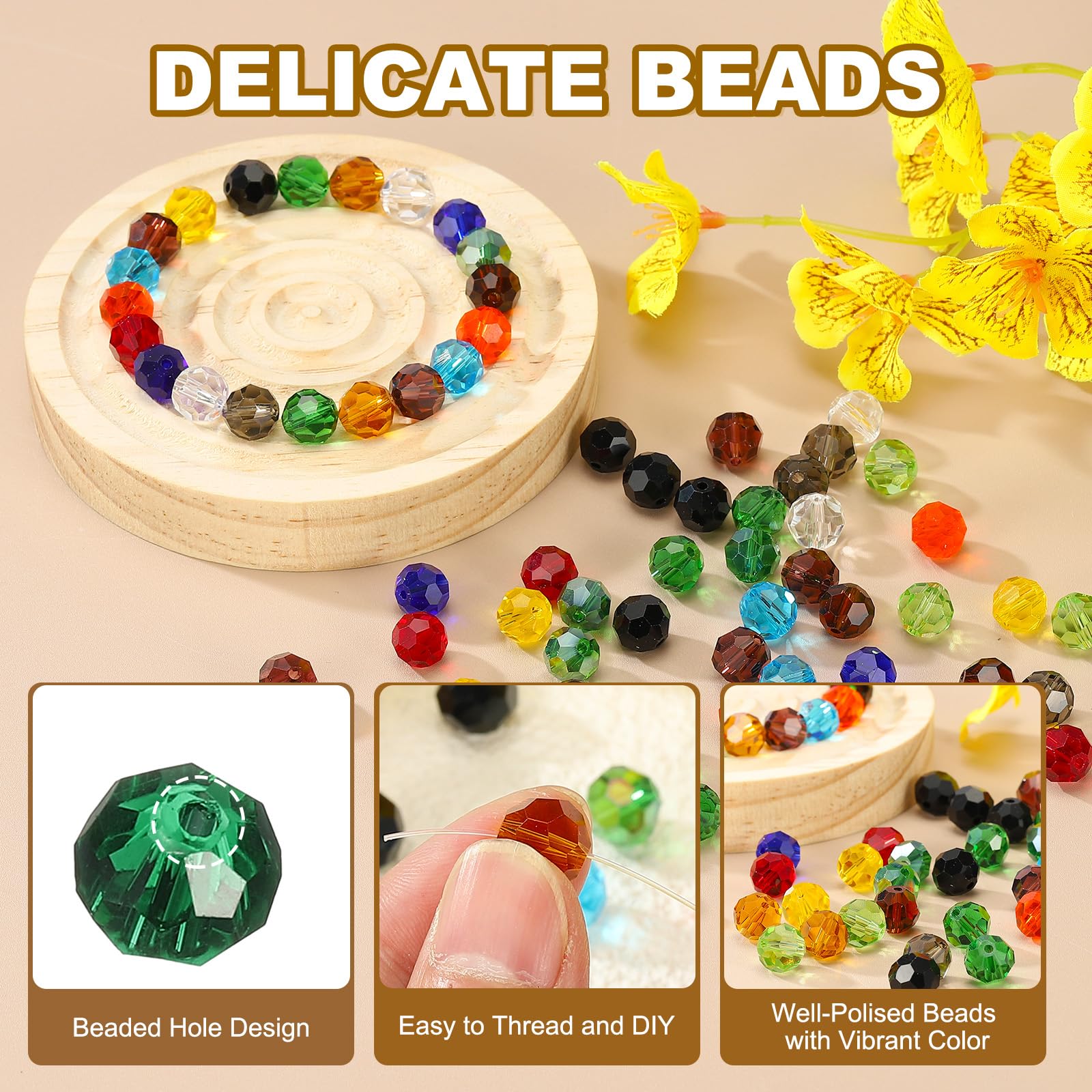PATIKIL 10mm Round Crystal Beads - Image 3