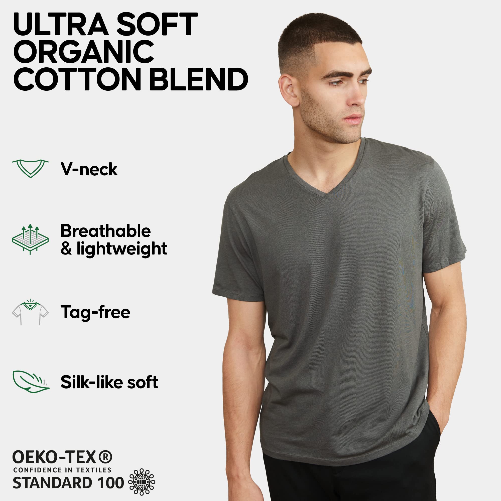 DANISH ENDURANCE Maglietta Uomo Maniche Corte, Morbida T-Shirt in Cotone Biologico Premium