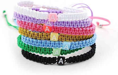 Miniatura 5 de Uloveido Letter A-Z Black String Bracelets for Women and Men, Adjustable Handmade Braided Woven Cuff Surfer Beach Wrap Bracelet Friendship