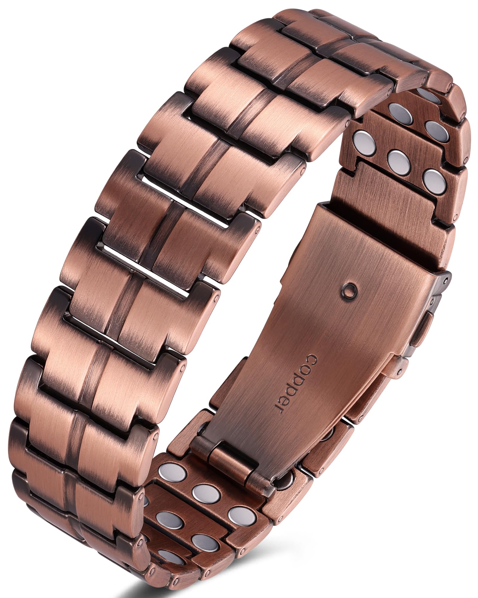 HHRFCS Kupferarmbänder für Männer, 3X Magnetarmbänder für Männer mit extrem starken Magneten, einstellbare Größe und Schmuck-Geschenkbox