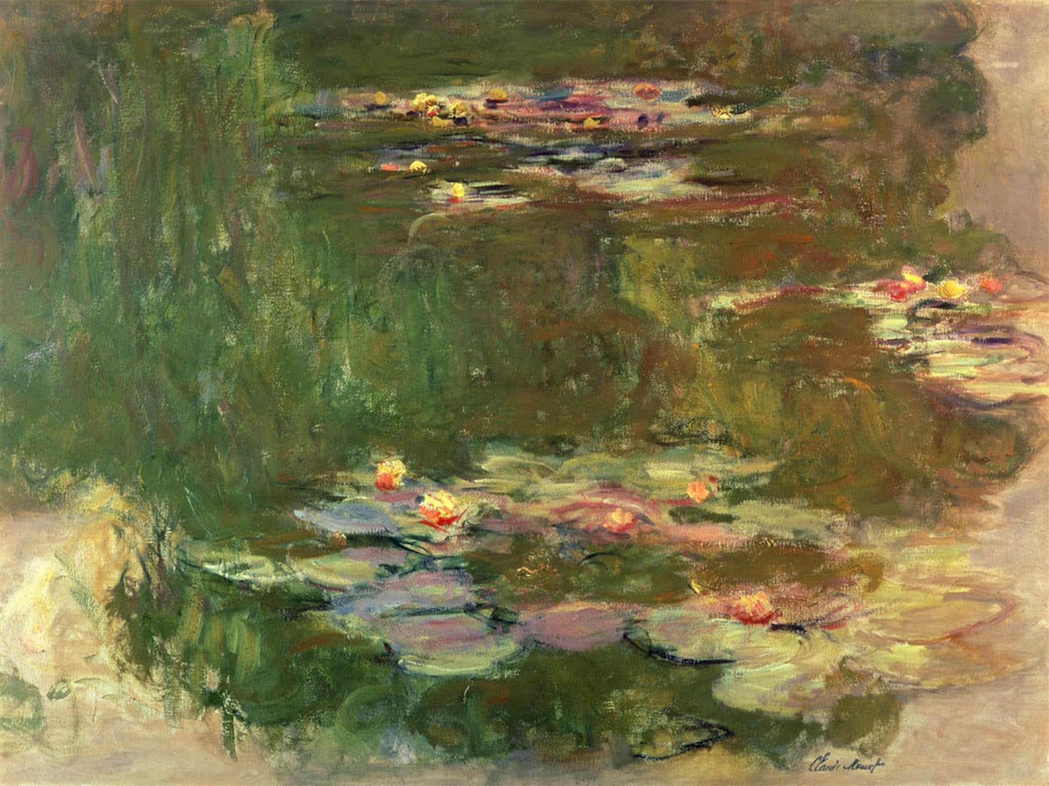 SERENDIPITP Vintage Picture Print on Canvas Wall Art Poster the Lily Pond by Claude Monet Artwork Print Poster for Wall Decor 60x90cm