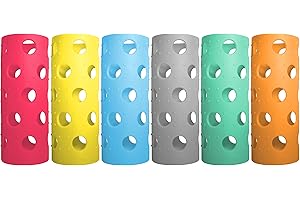 Brieftons Insulated Anti-Slip Glass Water Bottle Silicone Sleeves
