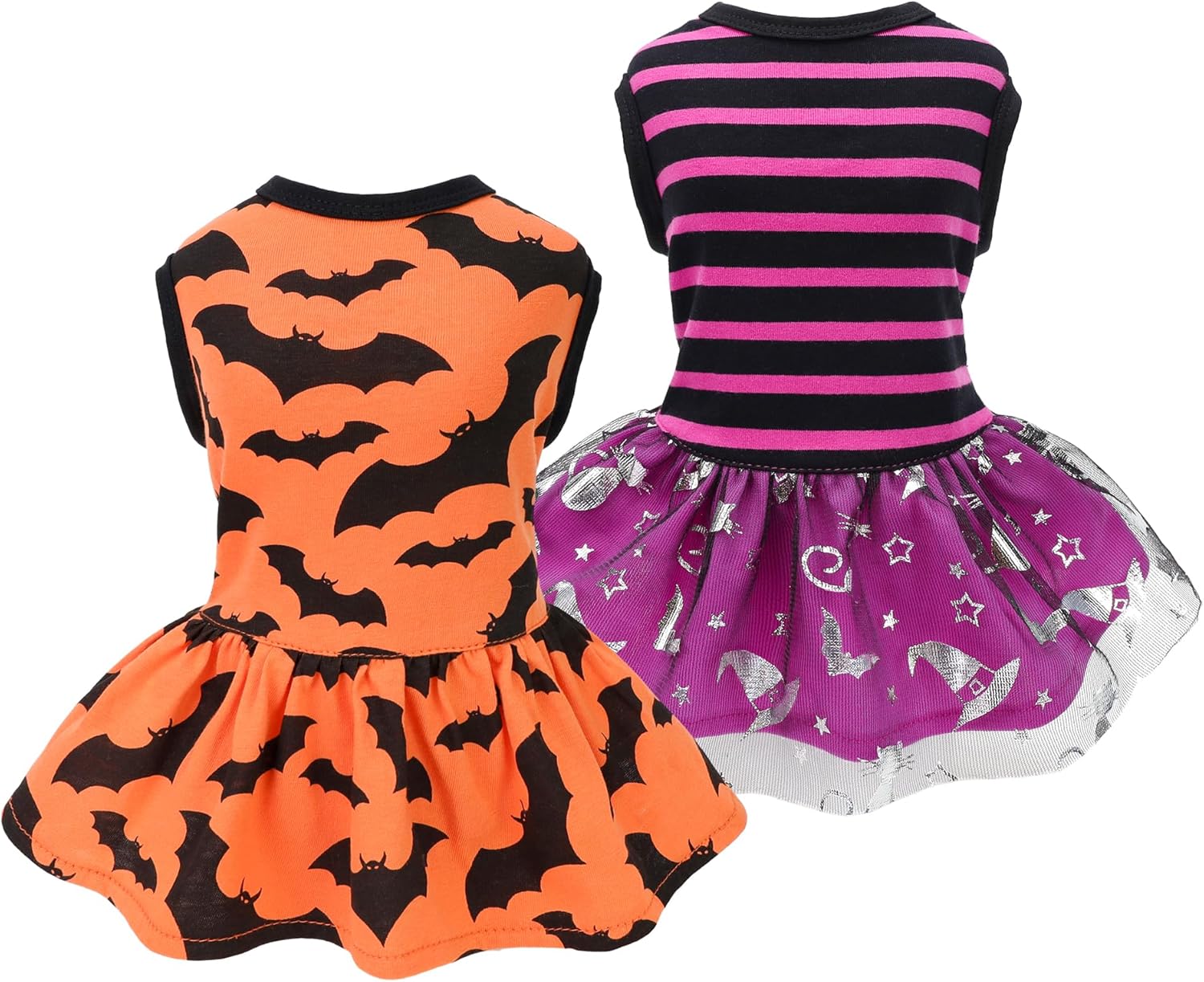 Fitwarm 2 Pack Dog Halloween Costumes Tulle Dress, Dog Clothes for Small Dogs Girl