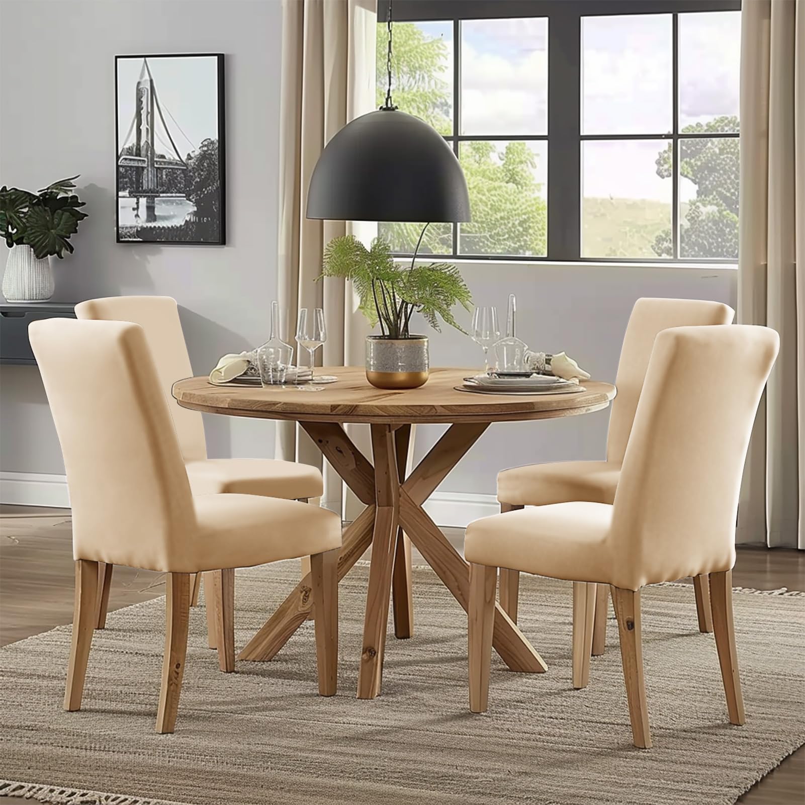 LUSCHEER Dining Room Chair Covers Set of 4 - Image 4