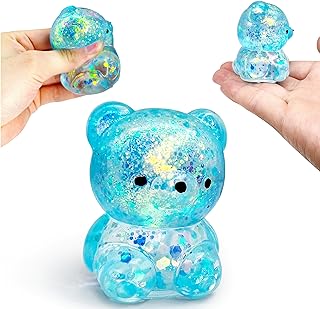 ZTATU Bear Squishy Toys Stress Balls for Adults (1PCS) Squeeze Stress Ball Squishy Fidget Toys, Squishy Sugar Ball Stress Relief Toy Party Favors for Kids, Sensory Toys for Autistic Children