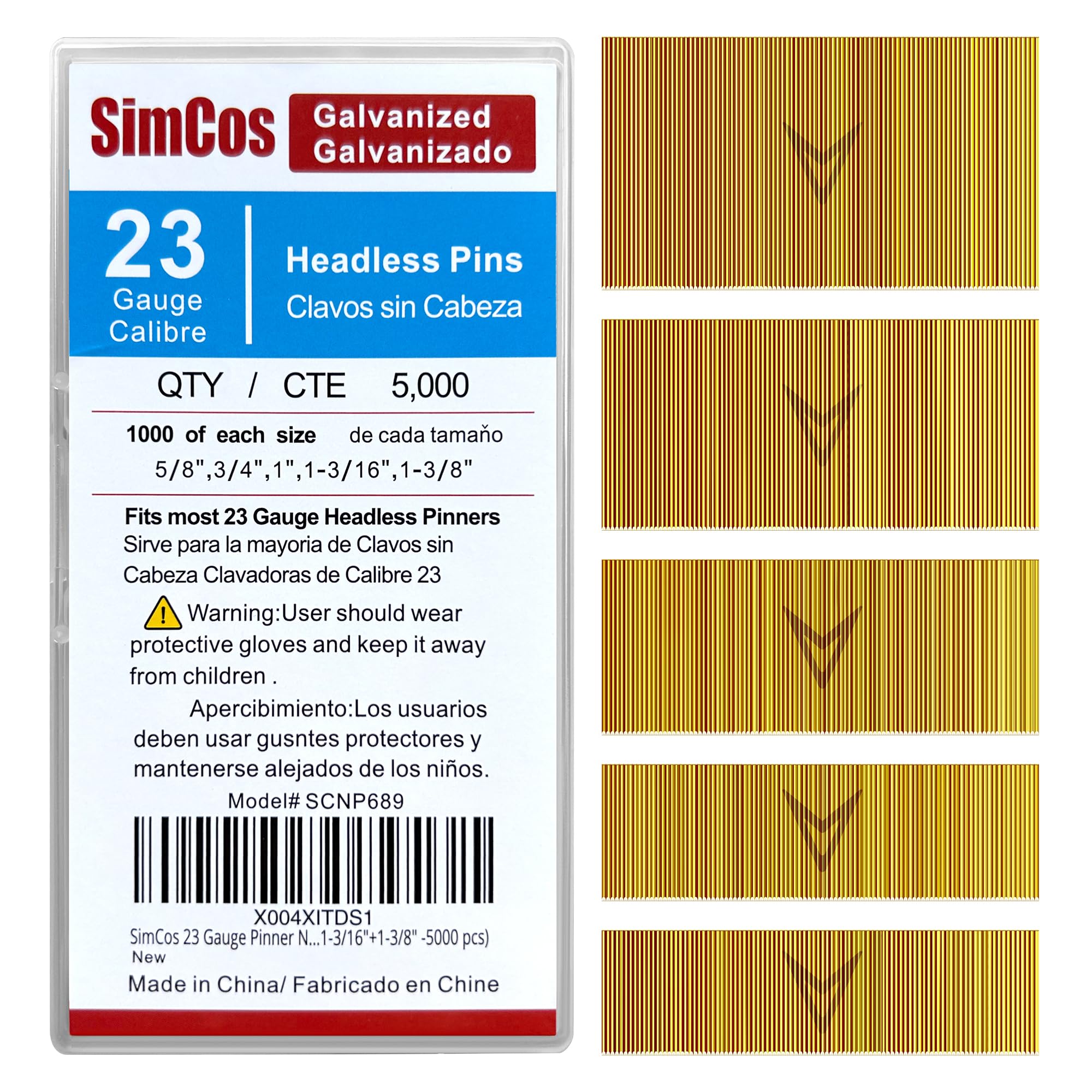 23 Gauge Pin Nails - Assorted Sizes (5000 Pack) -8