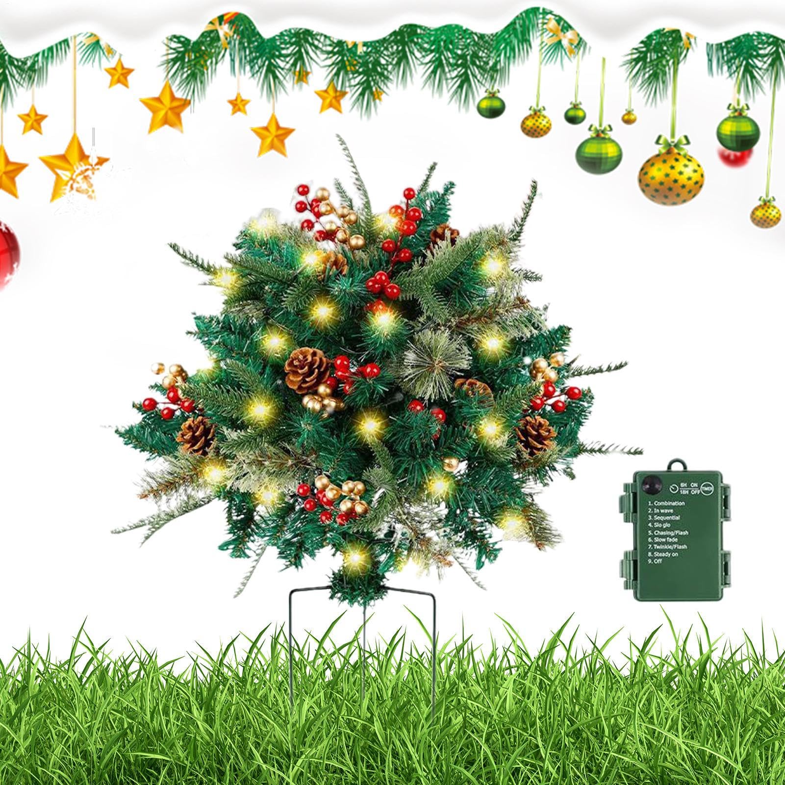 Relleno para Urna De Navidad Decoración Artificial Iluminada | Relleno Festivo Para Macetas Para Propietarios Y Decoradores Del Hogar Porche Entrada Umbral Patio Jardín Interior