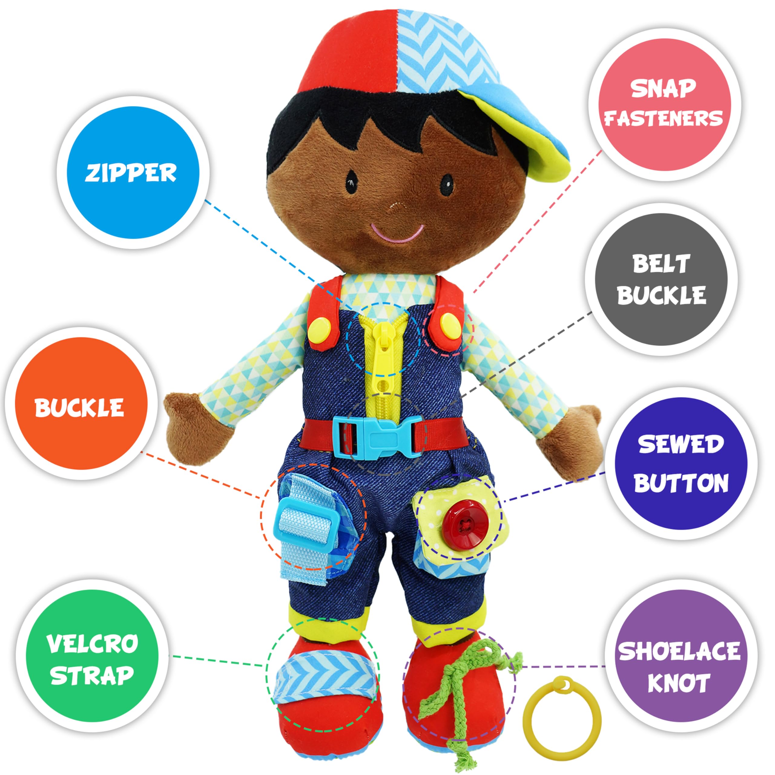 Lullaberry 40cm Dressy Friends Isaiah, Educational Stuffed Plush Doll For Kids and Toddlers 18 Months and Up - Image 2