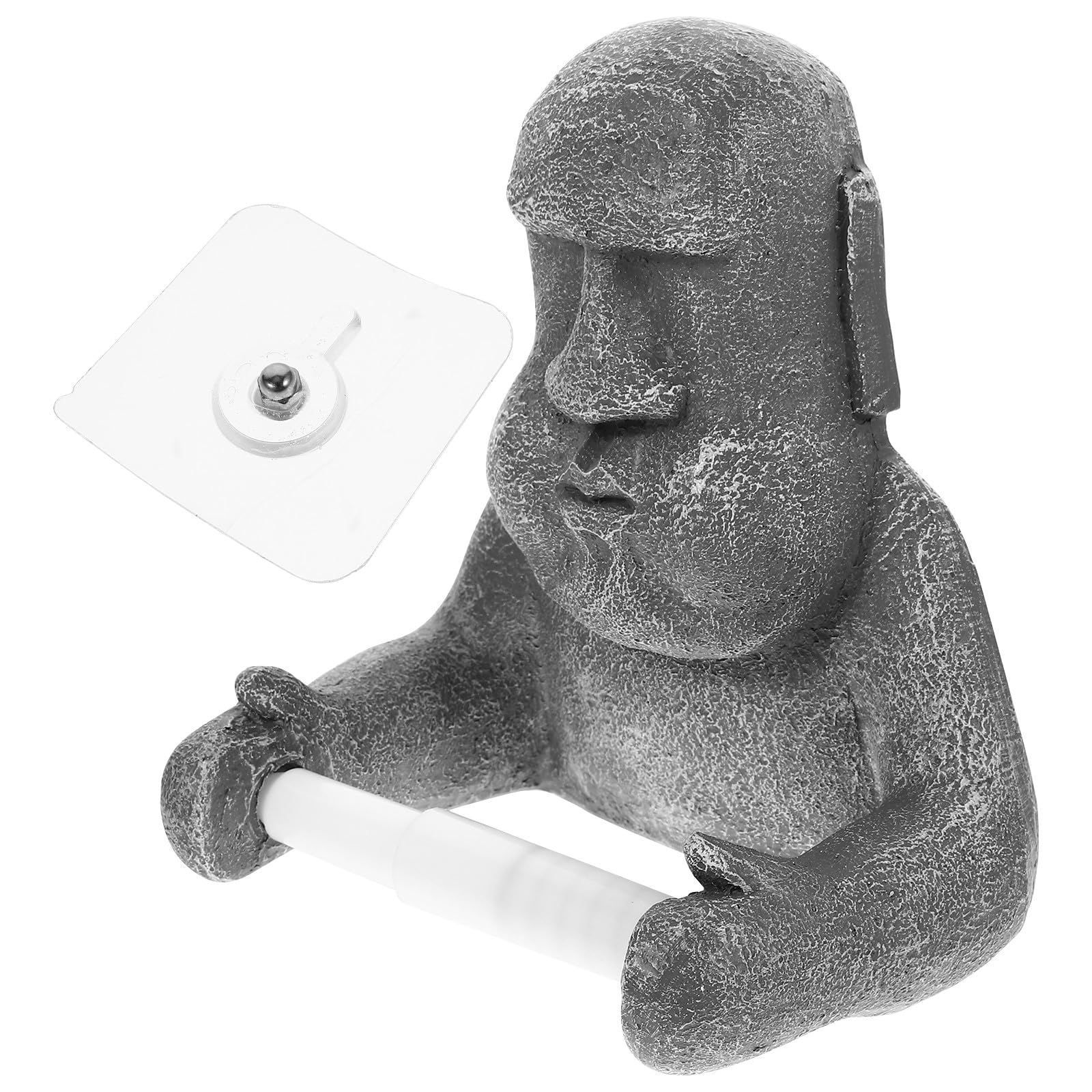 Portarotolo da Tavolo Statua Moai in Resina, Stabile e Creativo