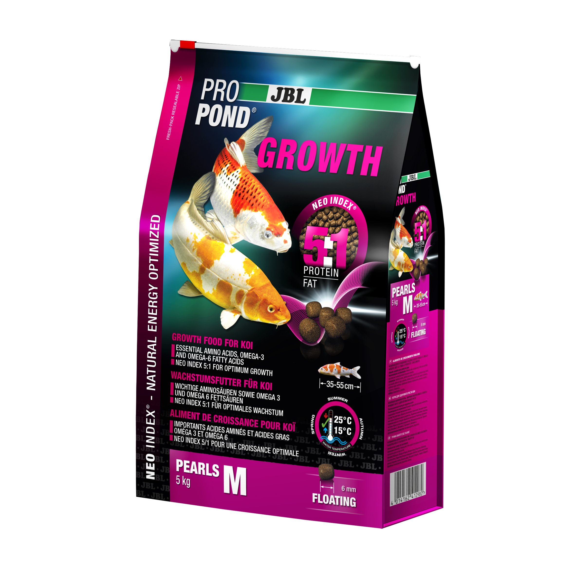 JBL Comida de Crecimiento para Peces Koi, alimento Especial, ProPond Growth M, 5 kg