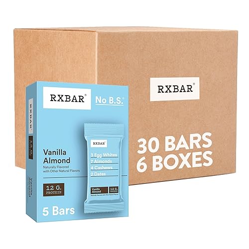 RXBAR Barras de proteína 047 onzas de proteína aperitivos sin gluten almendras de vainilla 6 cajas 30 barras