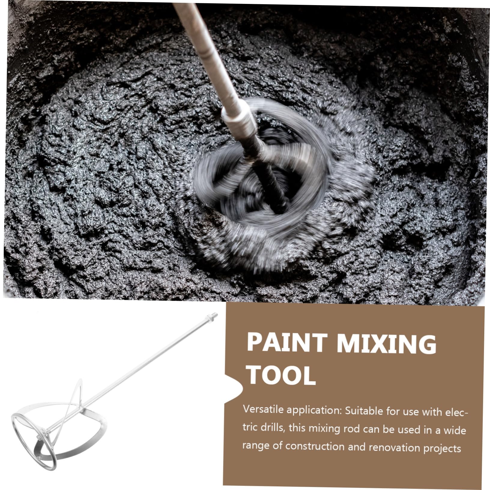 NUOBESTY Shaped Mixing Paddle for Paint and Cement Galvanized Steel Stirring Rod for Handheld Electric Mixers Durable Mixing Tool for Home and Garden Use